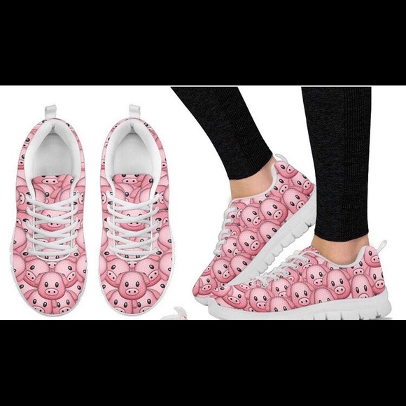 Women’s Piggy Print Tennis Shoes, Sz 9, NWOT - Picture 1 of 3